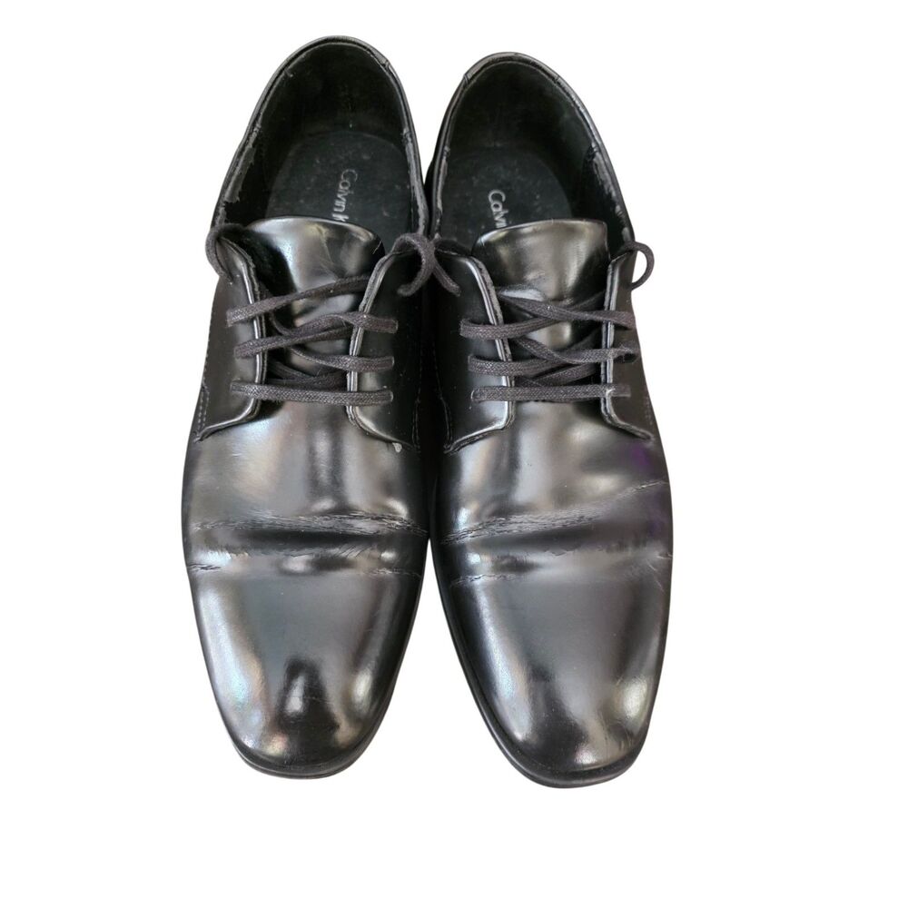 Calvin Klein Dorrel Mens Dress Shoes Black Cap Toe Lace Up Oxford Size 10.5 M